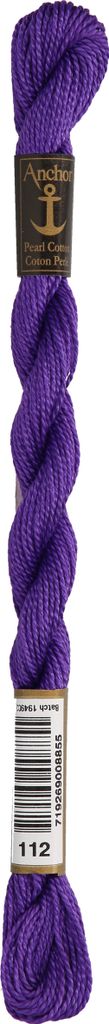 Anchor Perlgarn Stärke 5 4585000-00112 dunkellila Stickgarn, 100 % Baumwolle, 5g Strängchen