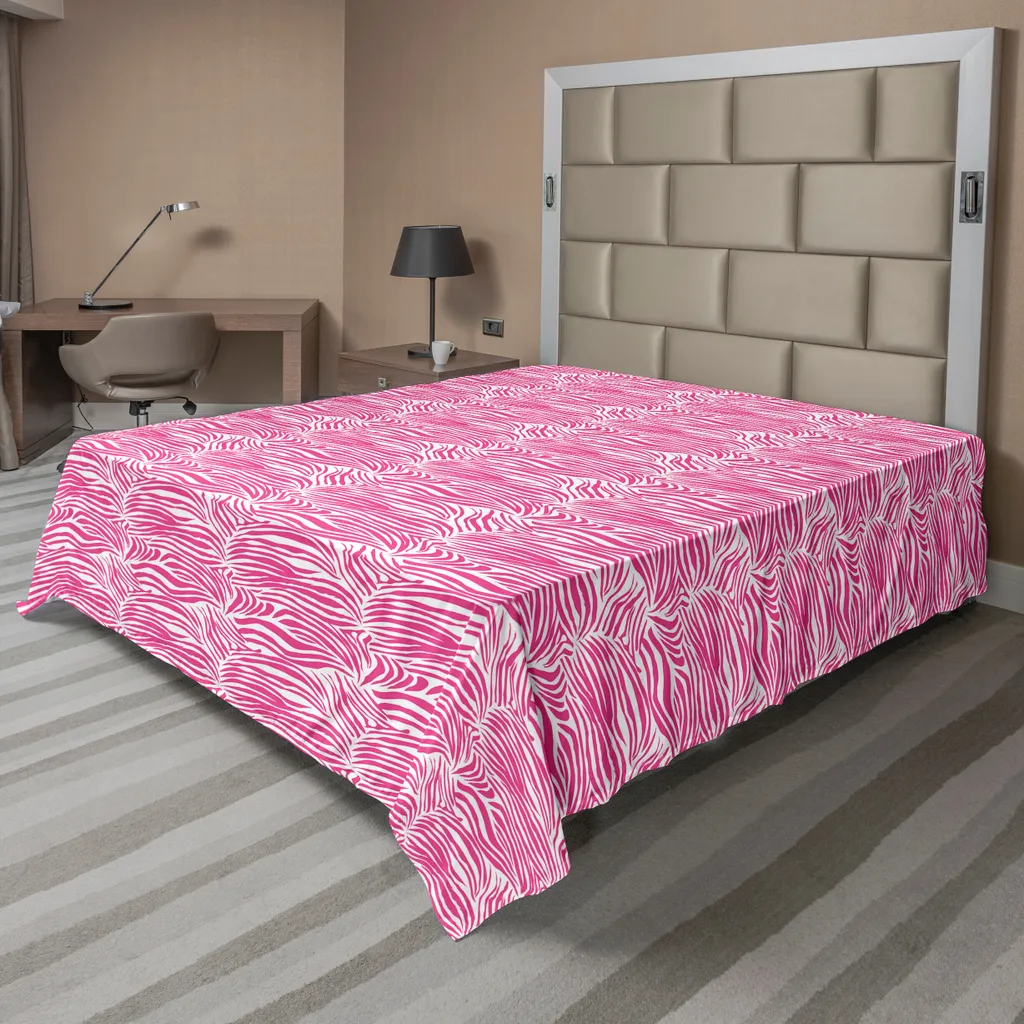 Lenzuolo Grafico Elegante ABAKUHAUS Zebra Rosa/Nero 244x205cm