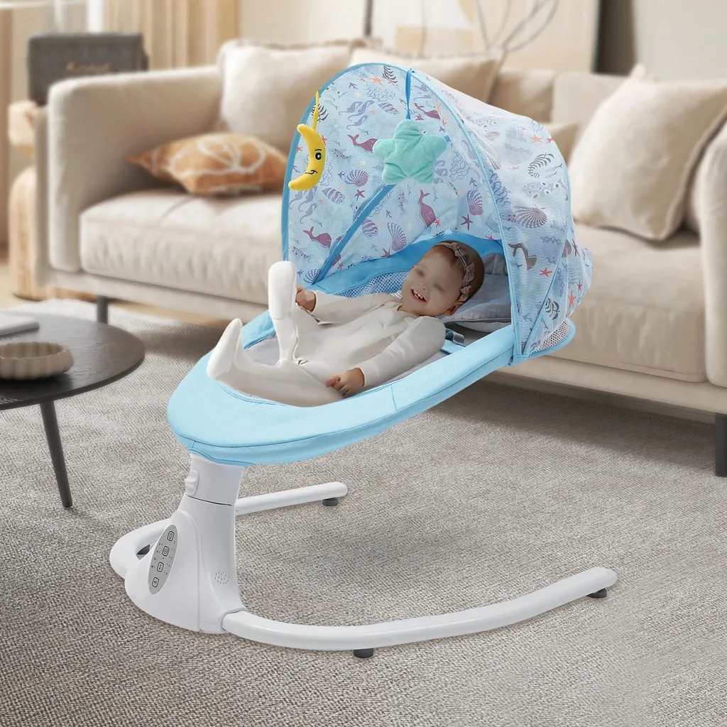 Balançoire Bébé Bluetooth S-Y608 Musicale avec 4 Vitesses de Balancement - 2