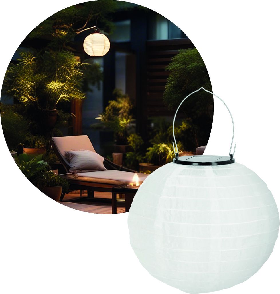 SOLAR LED HARMONY Solar led lampe 0,02W warmton hängeleuchte weiß kugel faltbar