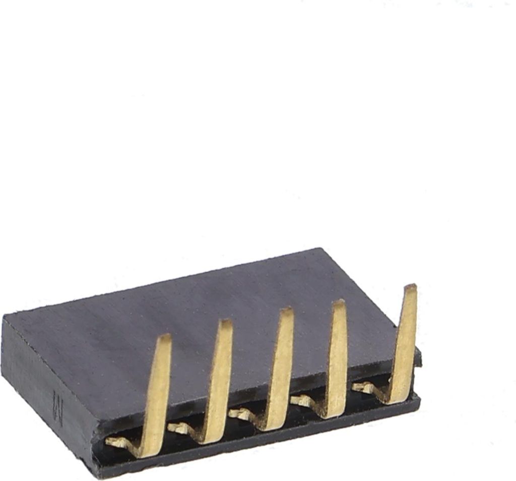 Buchsenleiste 2.54mm, gebogen, 1-reihig, 4,65mm : 5-polig Ausführung: 5-polig