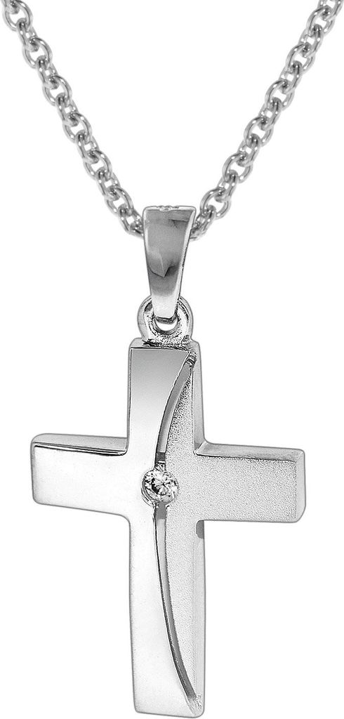 trendor 35864 Damen-Halskette mit Kreuz-Anhänger 925 Silber 1