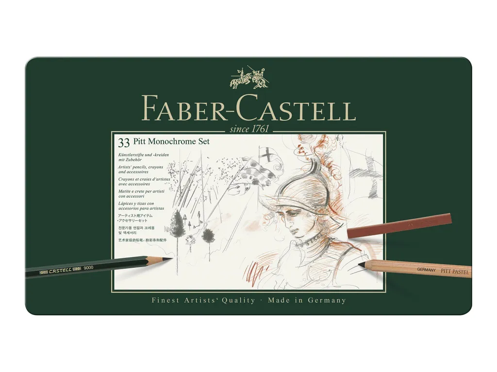 Set Professionale Pitt Monocromatico Faber-Castell Valigetta 33 Pz