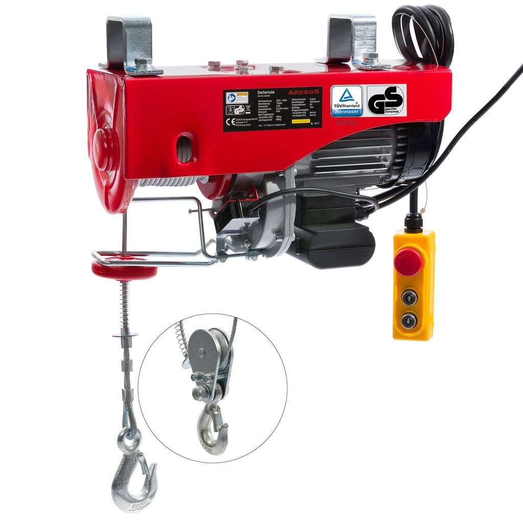 AREBOS 230 V lanový naviják 1000 W, nosnost 500-1000 kg, Obrázek produktu 