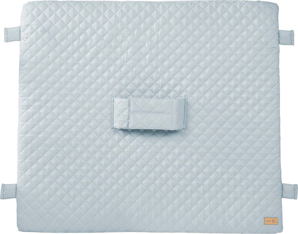 roba Sicherheitswickelauflage „roba style“ mit Haltegurt & Laschen, 85x75 cm, Hellblau/Sky