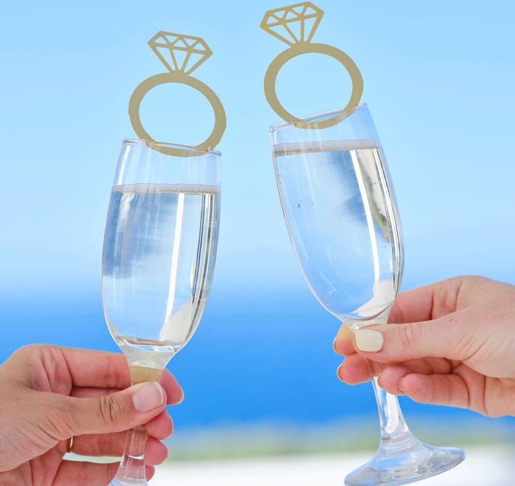 6 Champagne to Love Glasmarkierer