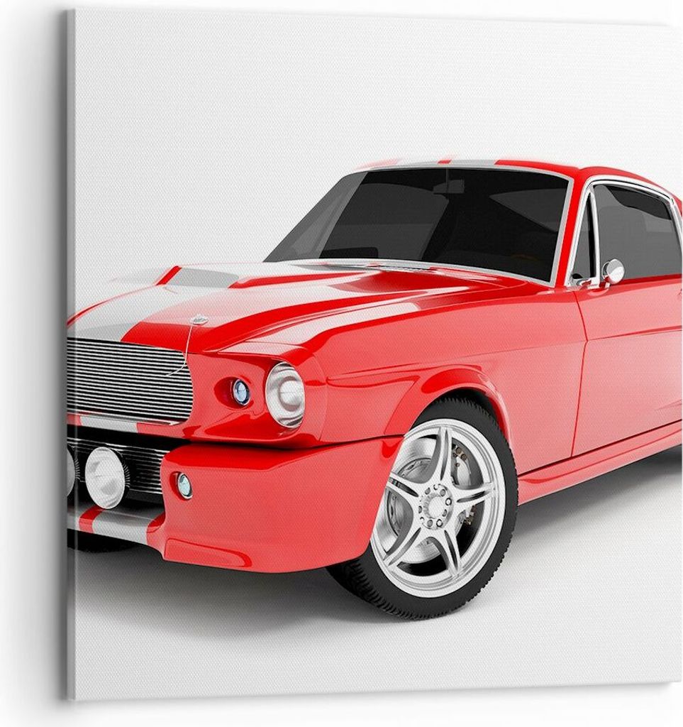 Bild auf Leinwand - Leinwandbild - Sport Geschwindigkeit Auto Chrom - 70x70cm - Wand Bild - Wanddeko - Leinwanddruck - Bilder - Kunstdruck - Wandde...