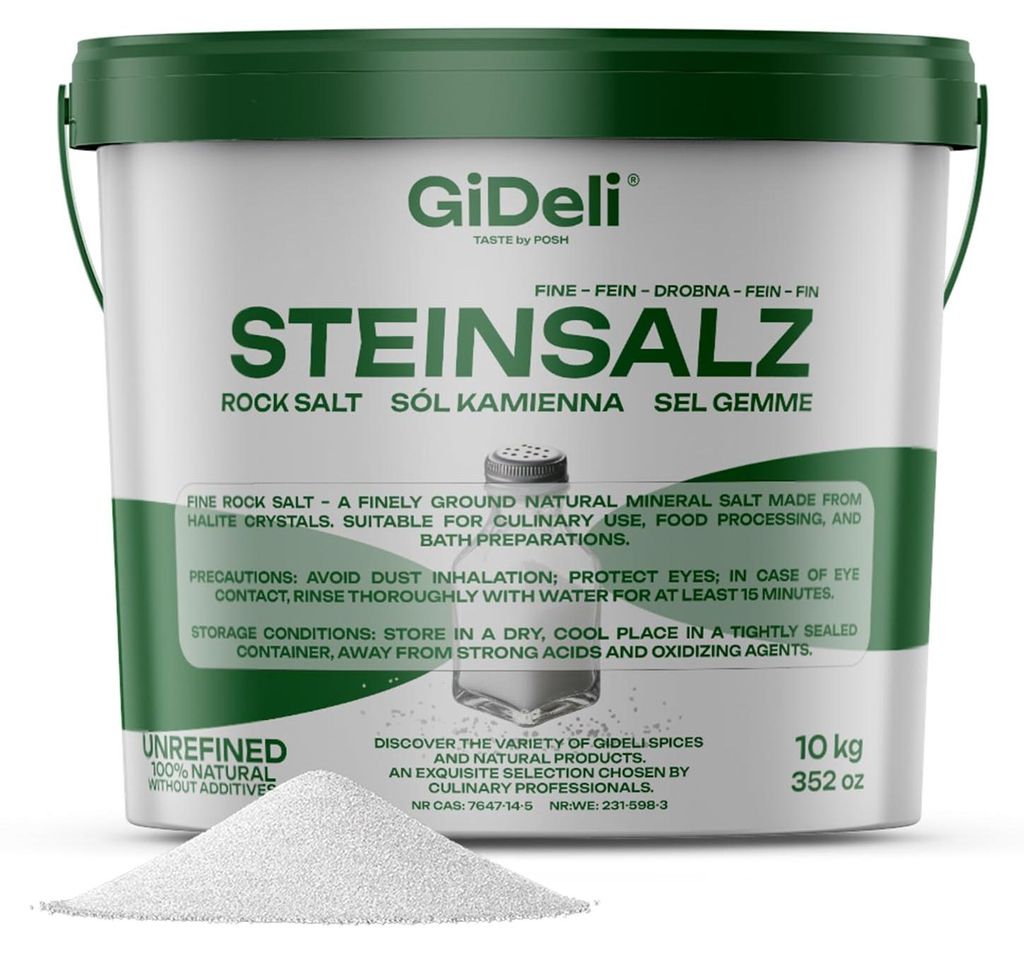 Steinsalz 10kg Fein Natursalz Speisesalz Badesalz Halit Ohne Zusätze GiDeli