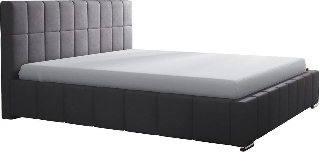 MIRJAN24 Polsterbett mit Bettkasten Leo, Stilvoll Doppelbett, Lattenrost aus Metall ist im Bettkasten integriert (Farbe: Rico 23, Größe: 180 x 20...