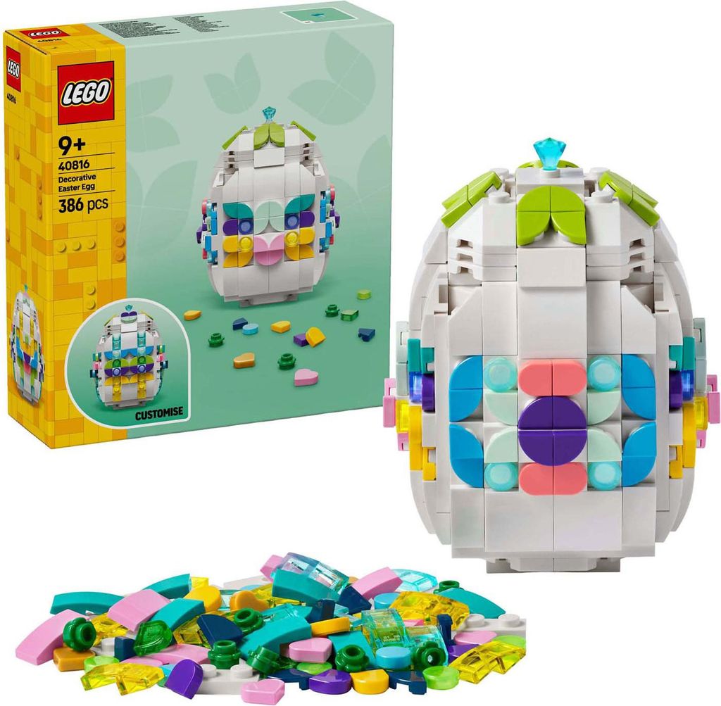 LEGO Verziertes Osterei - Mit bunten Elementen, goldenem Produktbild 