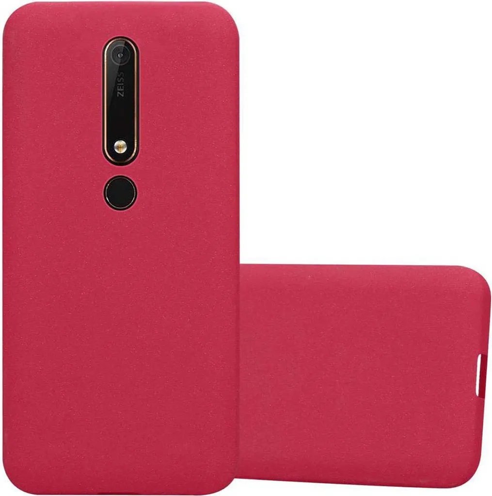 Cadorabo copertura protettiva per Nokia 6.1 caso in rosso custodia del telefono cellulare TPU Etui Cover Case