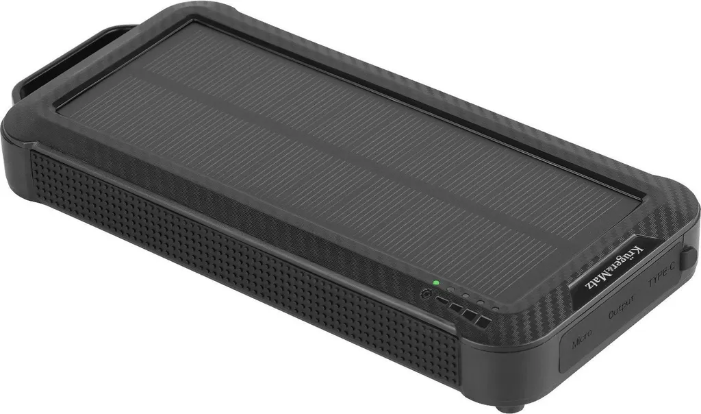 Batterie externe solaire 10000 mAh KM0910 avec 3 sorties USB Noir