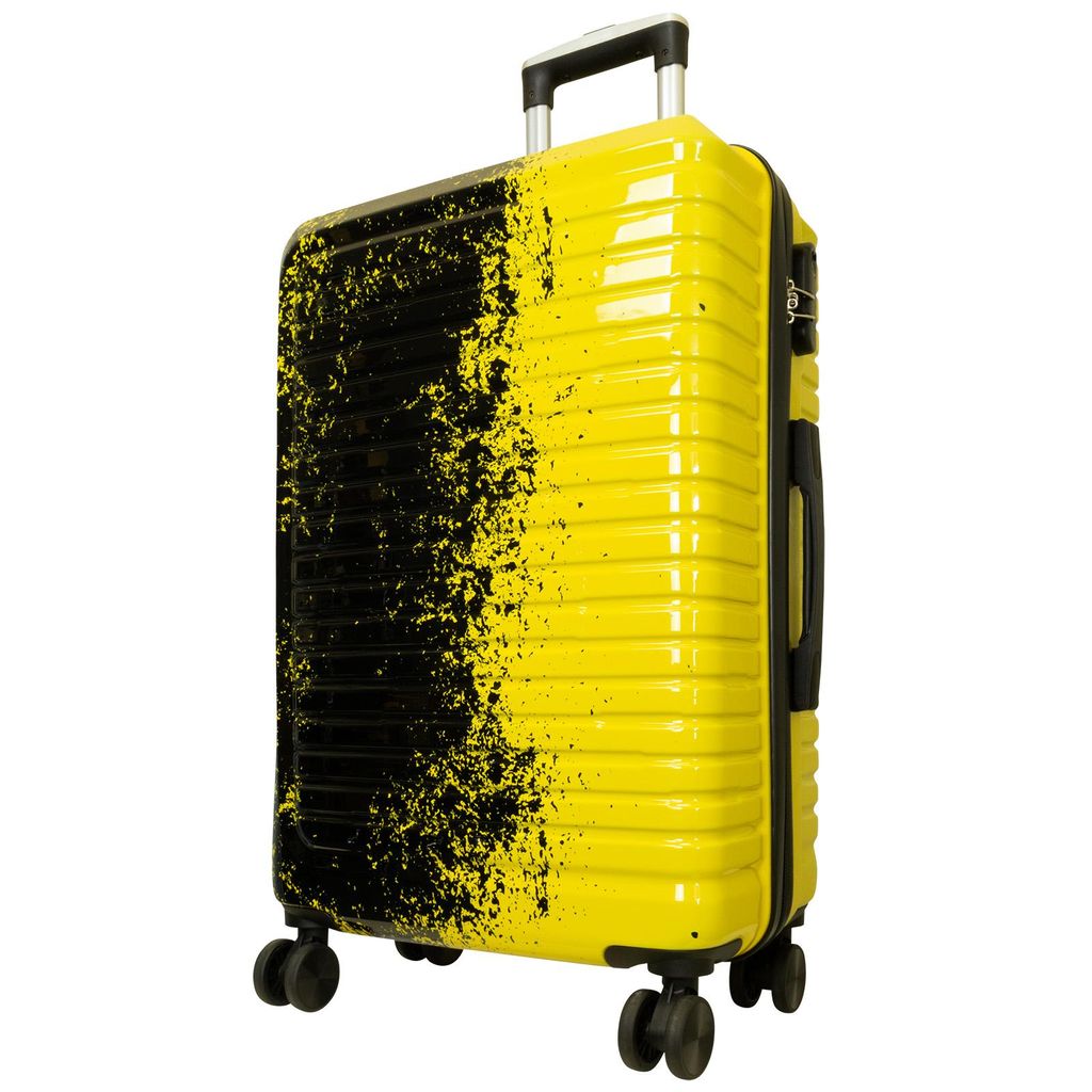 Polycarbonat Mittelgroßer Reisekoffer Sierra 66 cm Hartschale Trolley Größe M gelb-schwarz