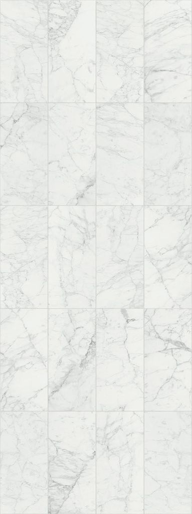 VILO Motivo Wandpaneele - Wasserfest & UV-Beständig - Klick-Montage - 2,65m² (4 Paneele) - 265x25cm - Carrara Tiles