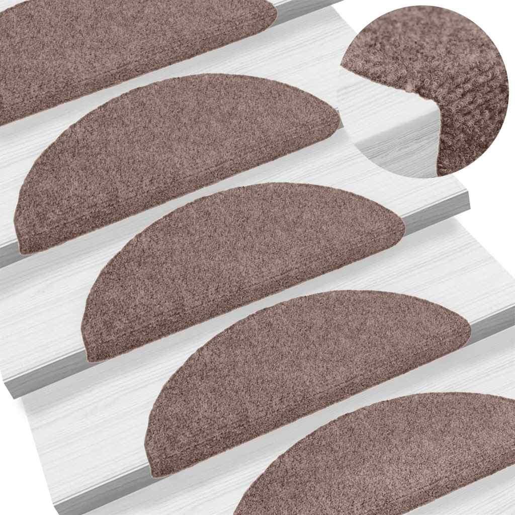 vidaXL Stufenmatten Selbstklebend 5 Stk. 56x17x3 cm Hellbraun Halbrund