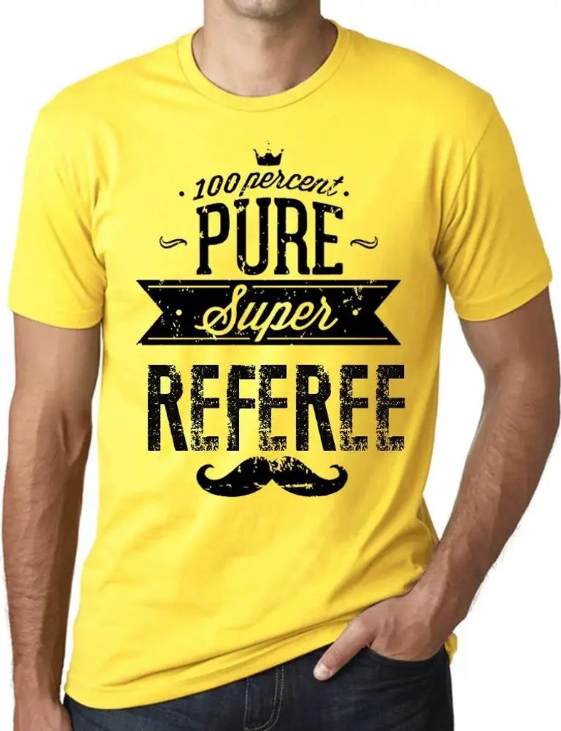 Herren Grafik T-Shirt 100% reiner Super-Schiedsrichter – 100% Pure Super Referee – Öko-Verantwortlich Vintage Jahrgang Kurzarm Lustige Druck