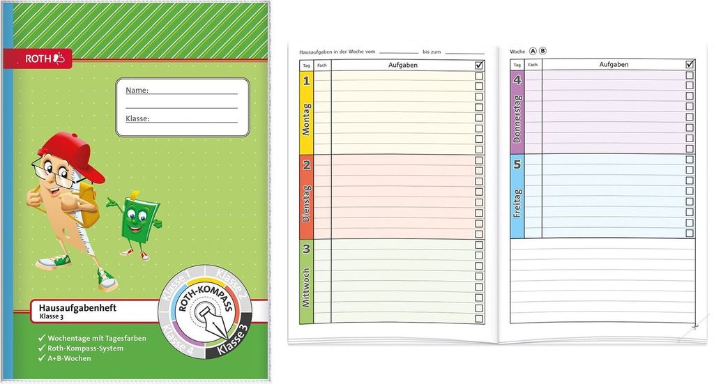 ROTH 89254 Quaderno dei compiti, 3a classe, DIN A5 Immagine del prodotto 