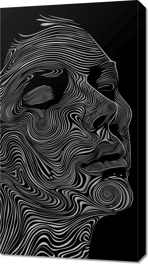 Habiller un Mur Vide avec l'Image 50x90 Lignes et contours - Design Noir