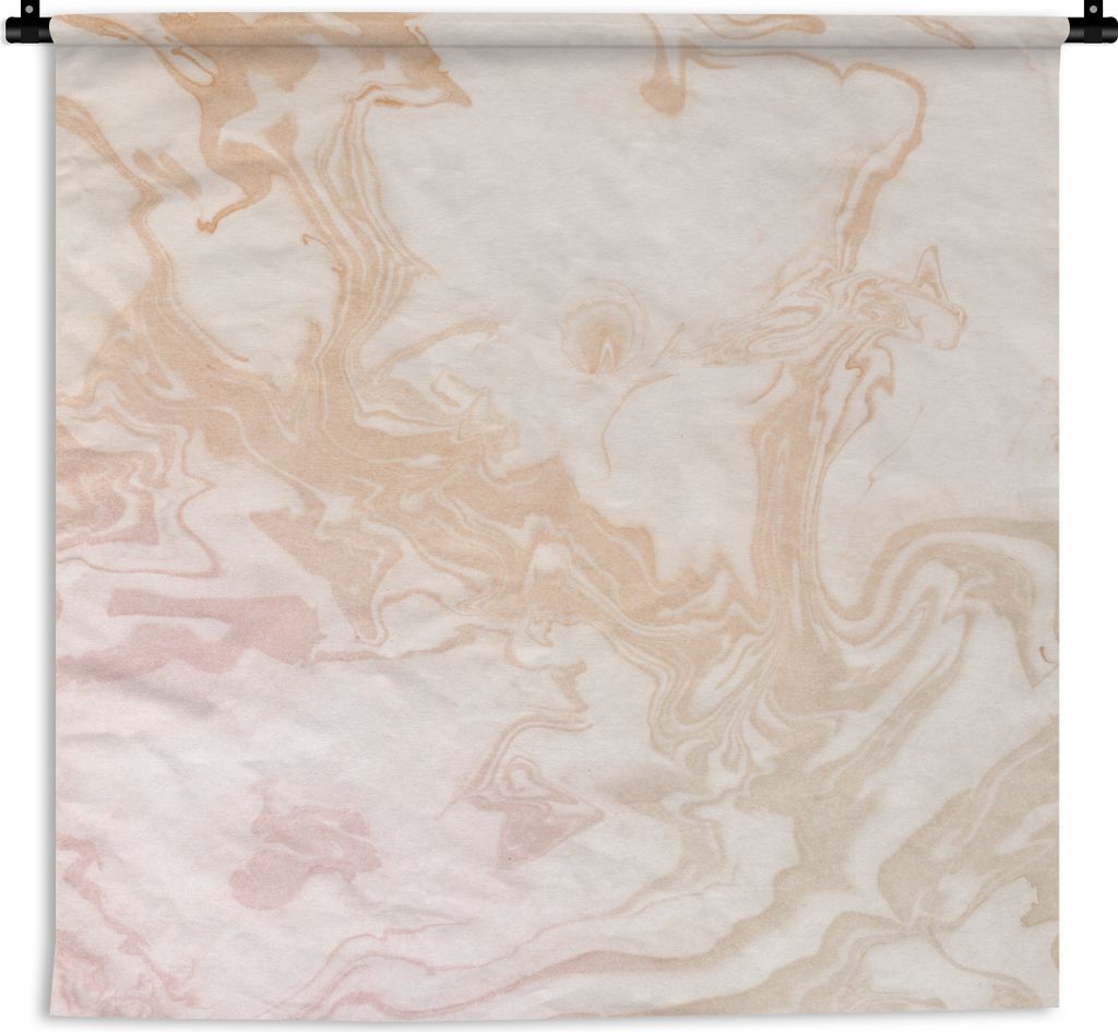 MuchoWow Wandteppich Wandbehang Marmor - Rosa - Weiß 90x90 cm Tapisserie Dekoration Wandtuch - Wandaufhänger