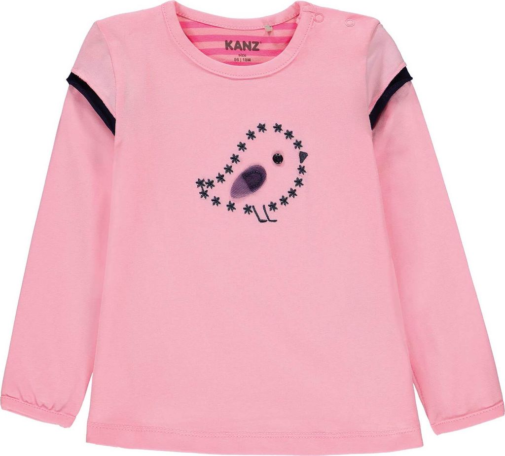 Rosa Langarm-T-Shirt für Mädchen, Kanz