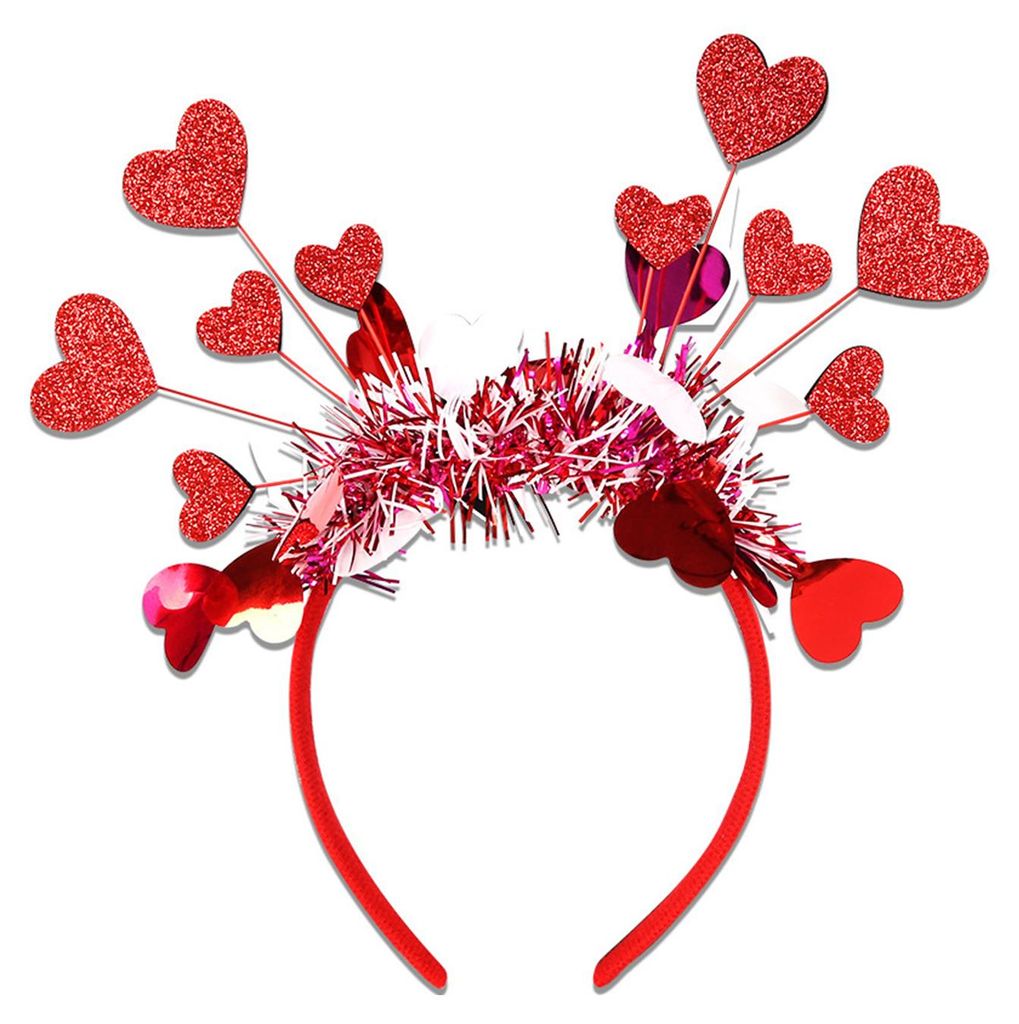 Glitzerndes Haarband mit Herzmotiv für Damen zum Valentinstag – perfekt als Haaraccessoire für Hochzeiten, Geburtstage und andere Feierlichkeiten.