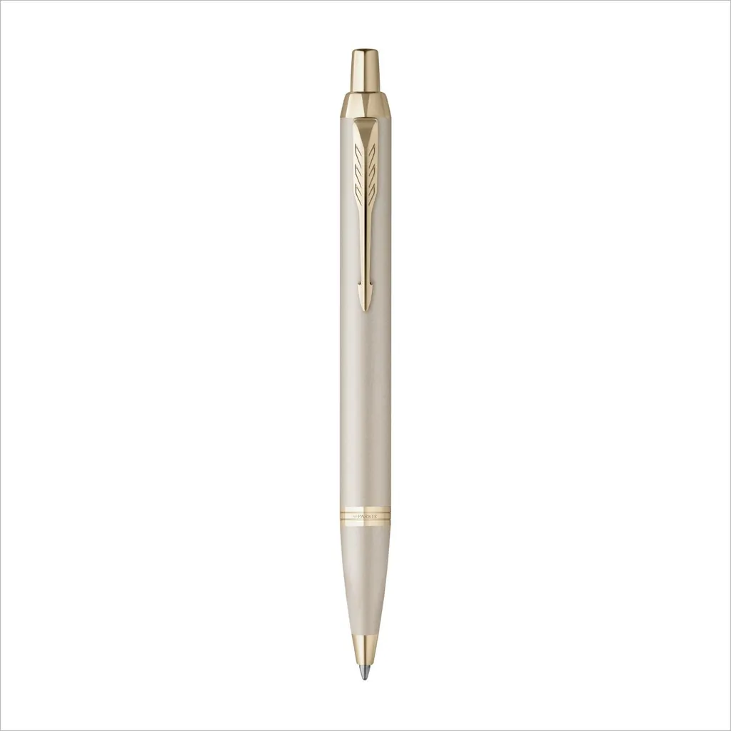 Parker IM Monochrome Champagne PVD : le stylo fiable encre bleue pointe M