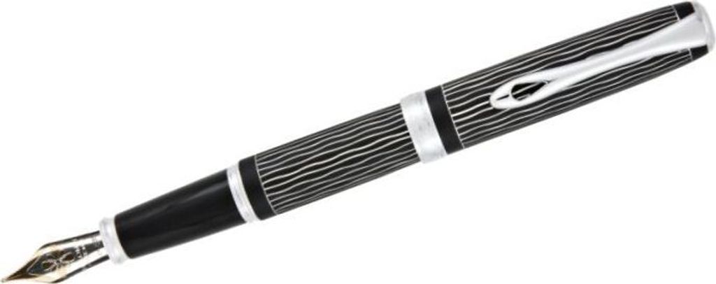 Füllhalter Excellence A plus Wave guillochiert lapis schwarz 14 kt EF