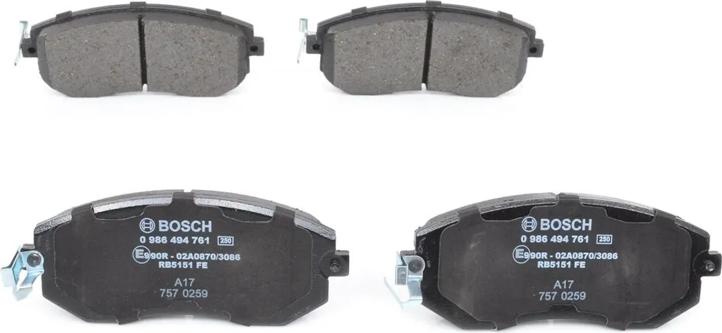 Plaquettes de frein Bosch 0 986 494 761 pour GT 86 ZN6 - Qualité OE