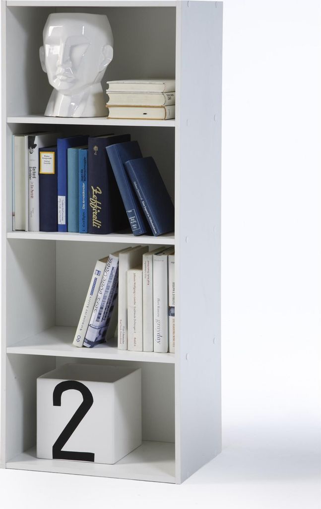 Regal Standregal Ordnerregal Bücherregal Beistellregal Holzregal "Kenosha III" Weiß