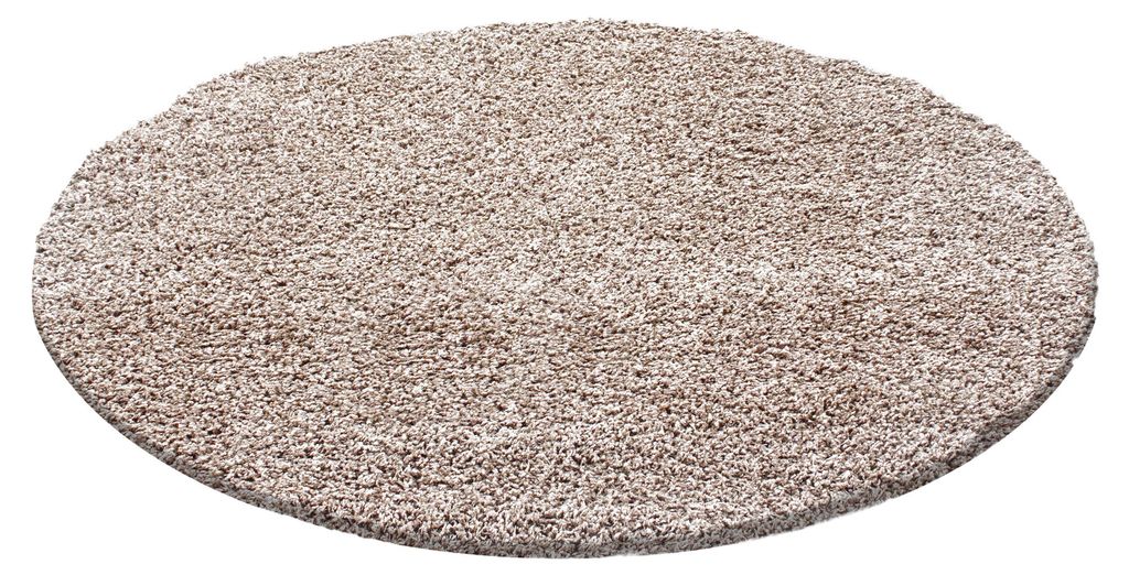 Tapijt voor de woonkamer, hoogpolig, beige, 200x200 cm, Productafbeelding 