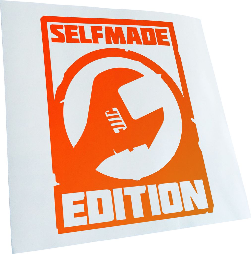 Kiwistar - Autoaufkleber - Selfmade Edition - Neonorange - 50x36cm - Aufkleber für Auto, Laptop, Fahrrad, LKW, Motorrad Mehrfarbig JDM Decal Racing