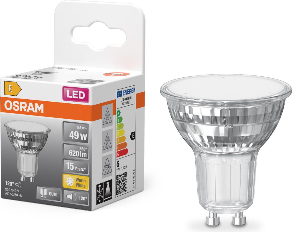 OSRAM 4099854457425 LED-Reflektorlampen PAR16 mit Retrofit-Stecksockel 5.6 W 620 lm