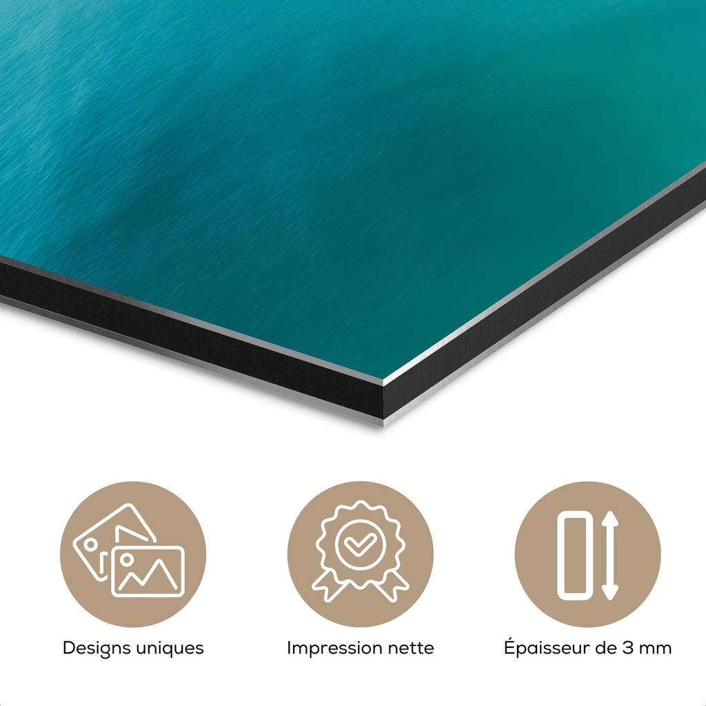 MuchoWow Wanddekoration Metall Metallbild Wandkunst 40x20 cm Tropisch - Strand - Wasser - Palmen MuchoWow Aluminium Gemälde - Bild - Aluminium