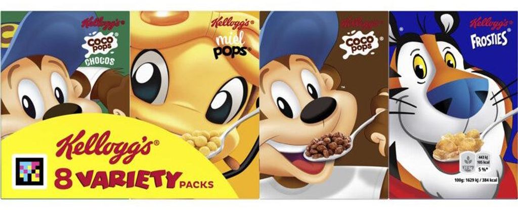 Coffret de 8 sachets de céréales Kellogg's (220 g) Image du produit 
