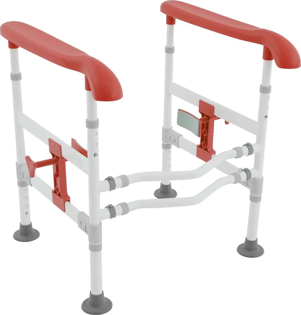 Aide au lever toilettes : Cadre sécurité orange réglable 150 kg