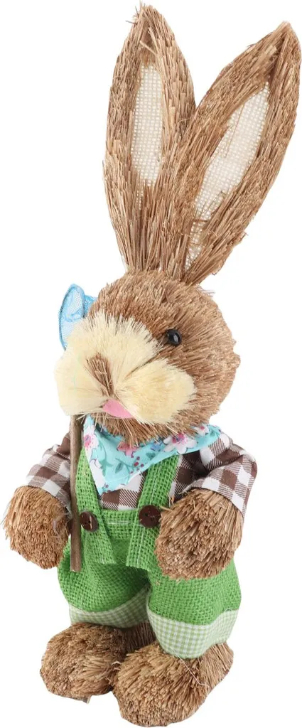 Lapin de Pâques en simulation de paille tressée main - Modèle 2024