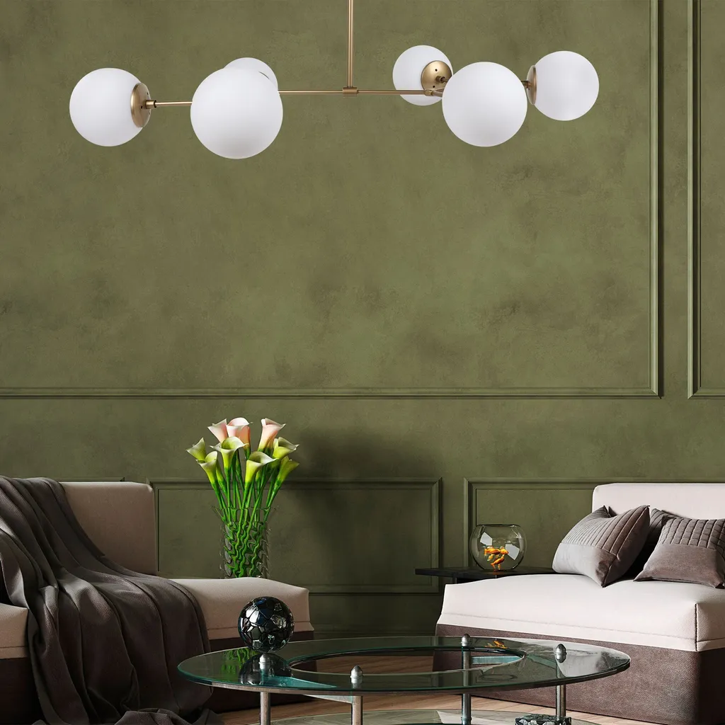Lustre industriel jaune en métal 100cm Opviq Damar 6322 haute qualité