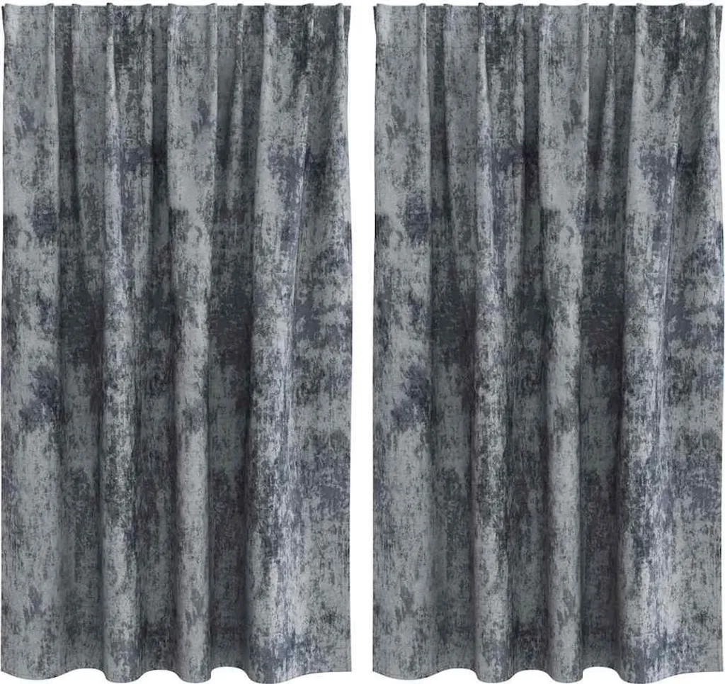Coppia Tende vidaXL Velluto Grigio Argento 140x140 - Fornitura Arredo