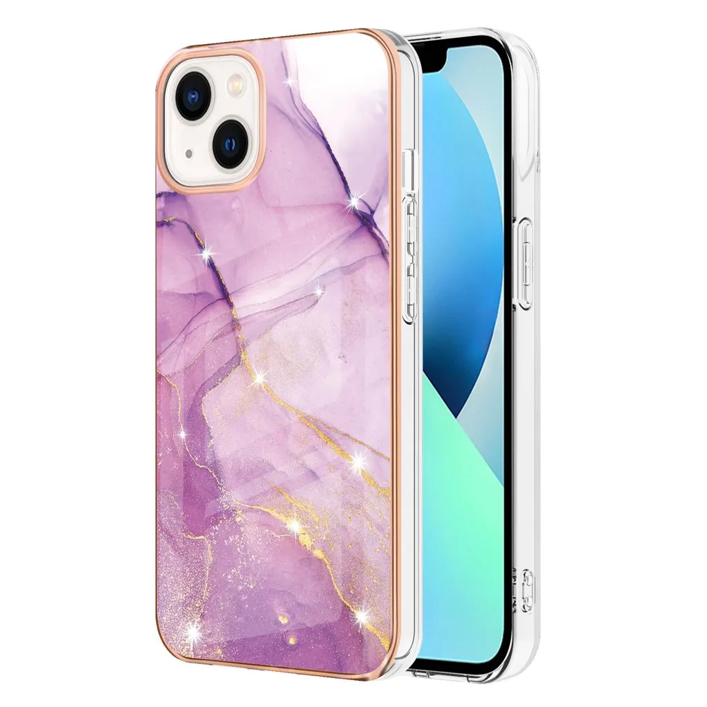 Custodia Morbida iPhone 15 Plus Marmo Rosa - Protezione TPU Bumper