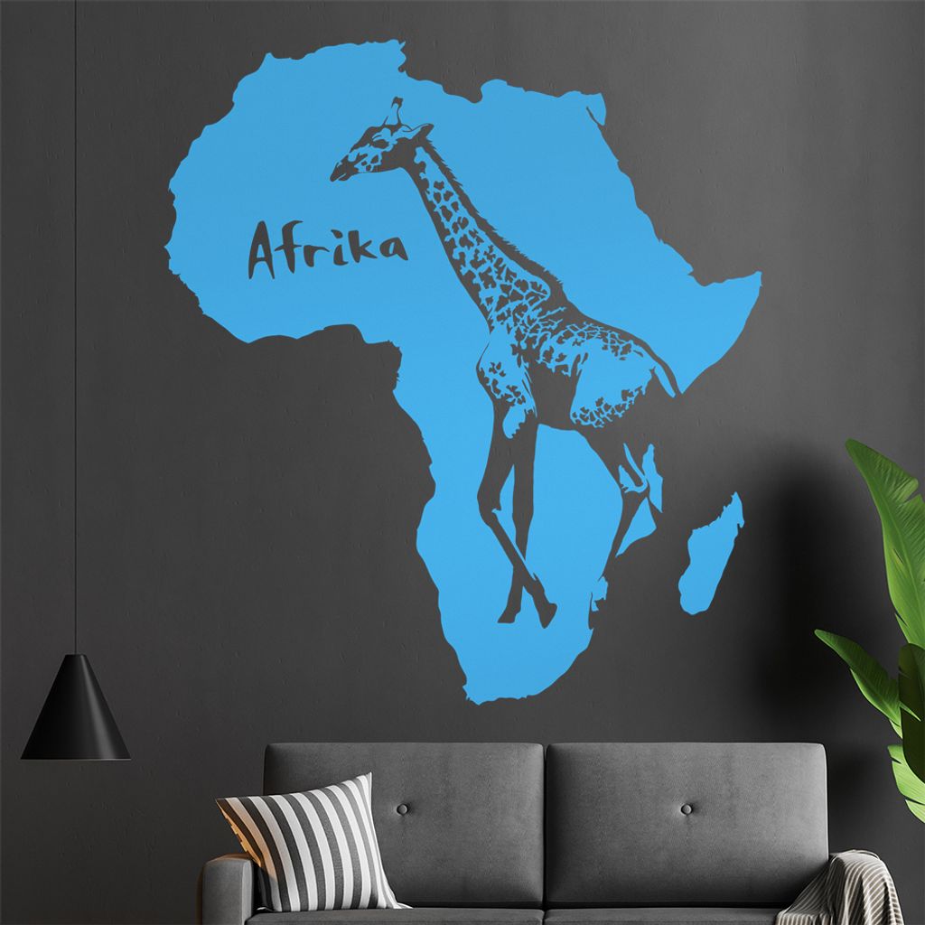 KIWISTAR Giraffe u. Schriftzug Afrika Wandtattoo in 6 Größen - Wandaufkleber Wall Sticker - Dekoration, Küche, Wohnzimmer, Schlafzimmer, Badezimmer