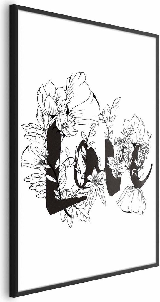 Posterpapier Poster - Love in Flowers 60x90 cm Text m-C-0300-ao-a