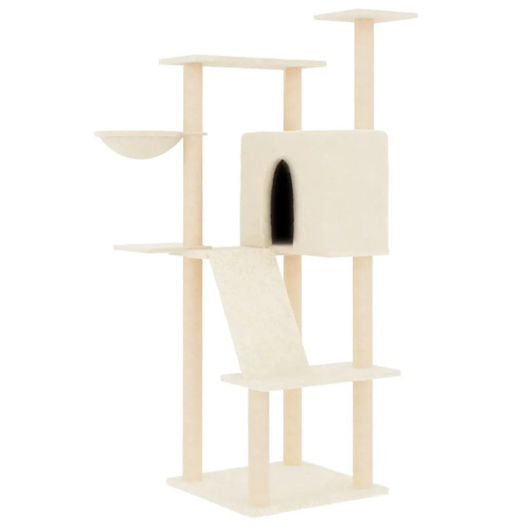 vidaXL Graffiatoio in sisal crema 143 cm