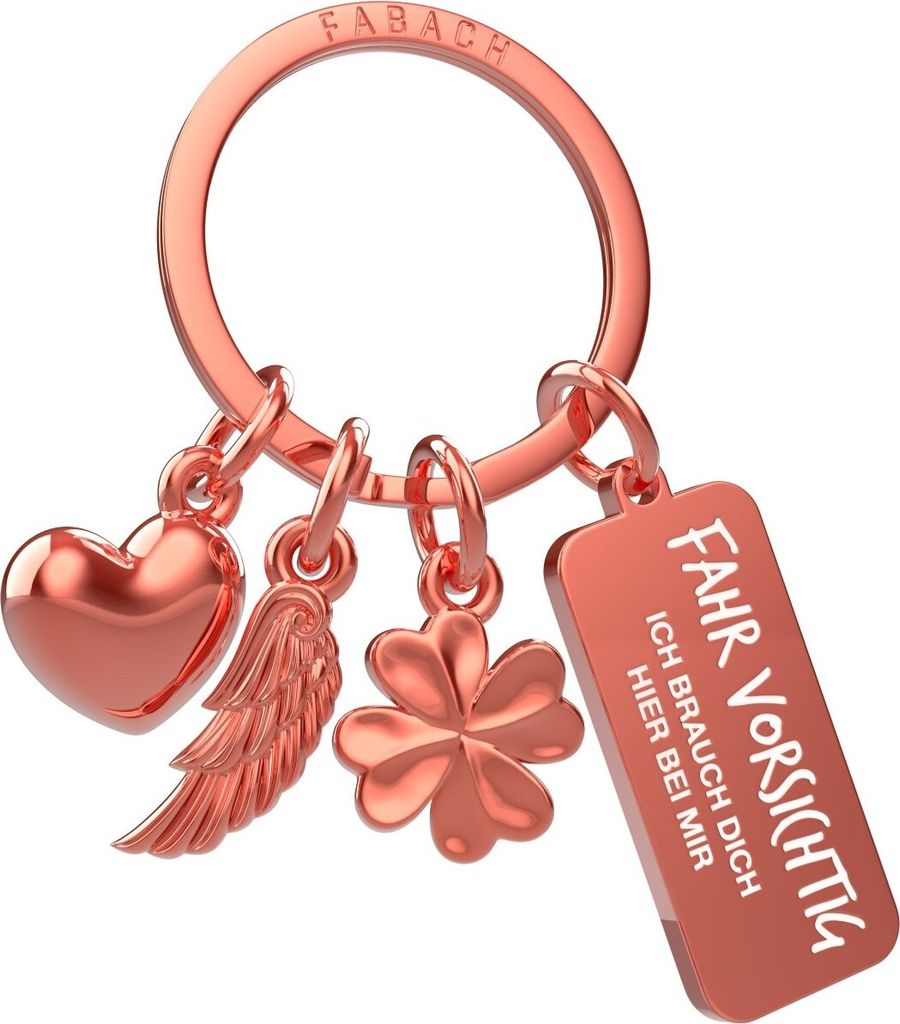 FABACH Schutzengel Schlüsselanhänger 3 Charms mit Gravur - Schutzengel Auto Schlüsselanhänger für Autofahrer - Geschenk Engel Glücksbringer A...