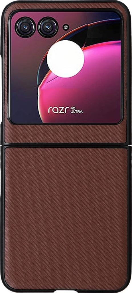 Mobigear Excellent Motorola Razr 40 Ultra Hülle Hardcase Backcover - Braun