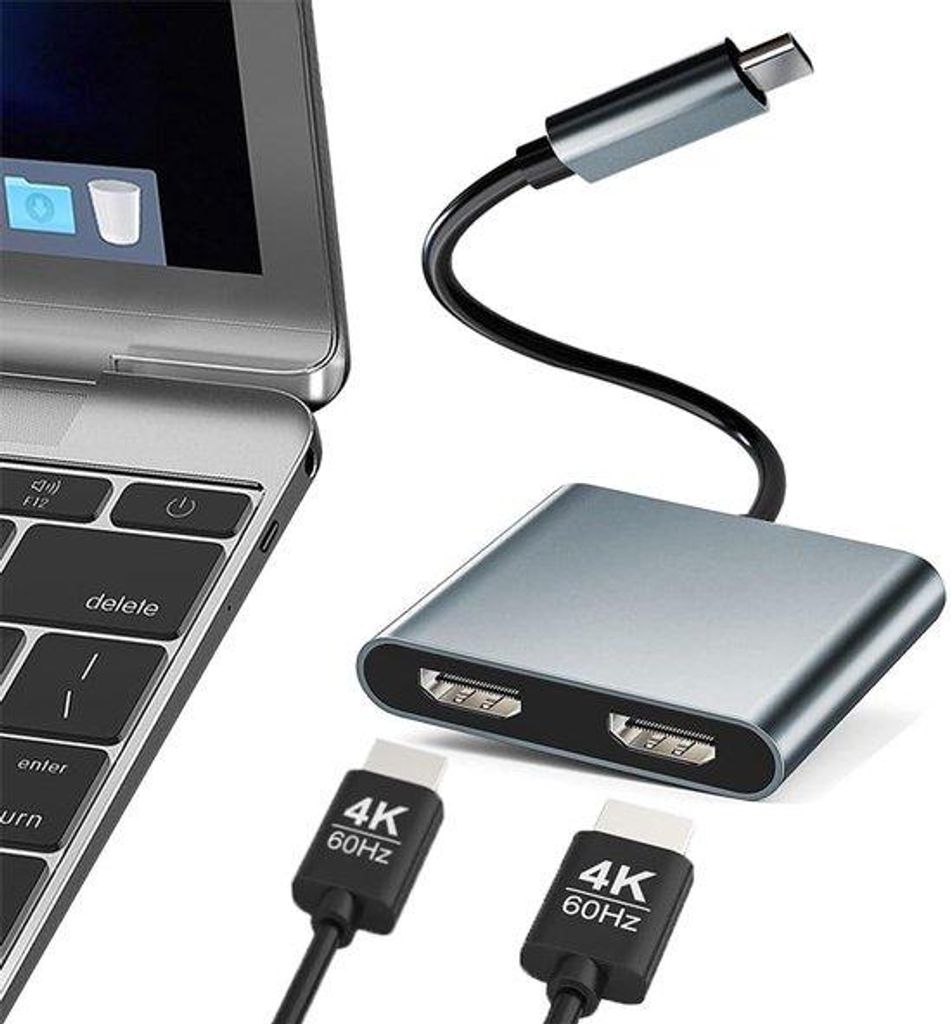 USB-C zu HDMI-Dual-Monitor-Adapter für Laptops mit USB-C-Steckplatz