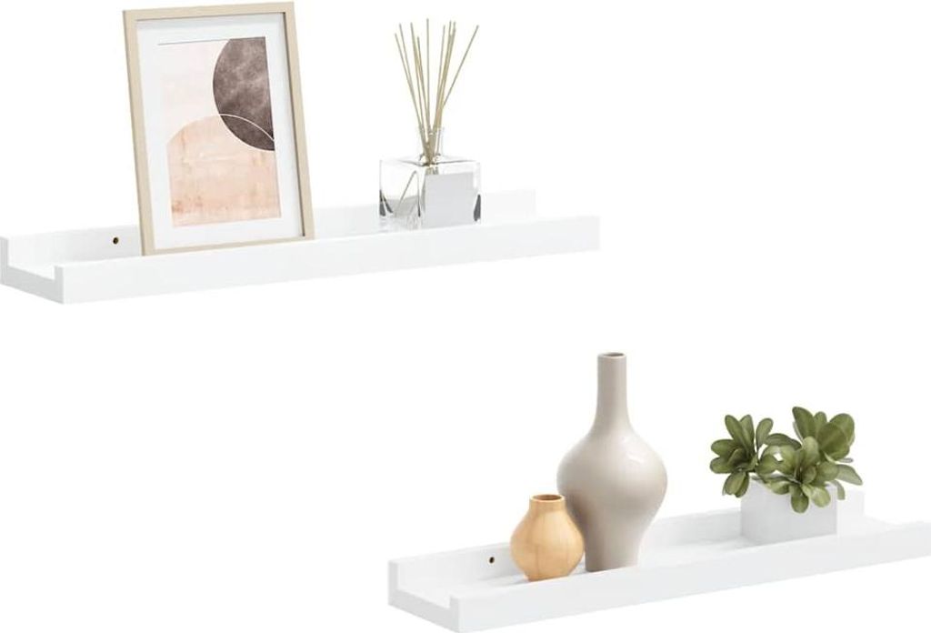 vidaXL Modanature per quadri 2 pz. MDF bianco 40x9x3 cm Immagine del prodotto 