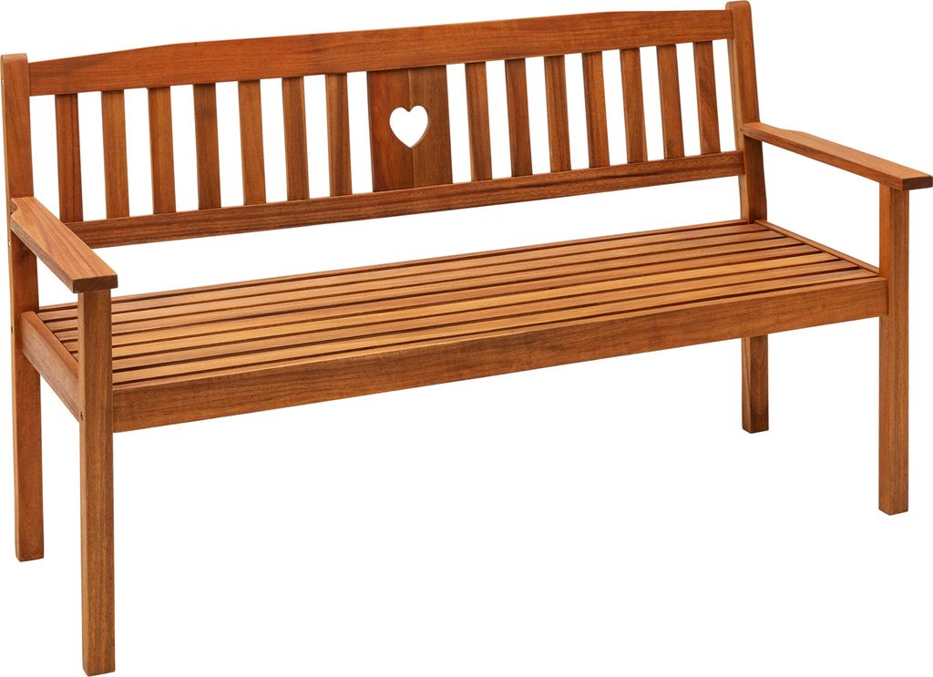 Dehner Gartenbank Heart, 3-Sitzer, 90 x 158.5 x 61 cm, FSC -es Akazienholz, braun