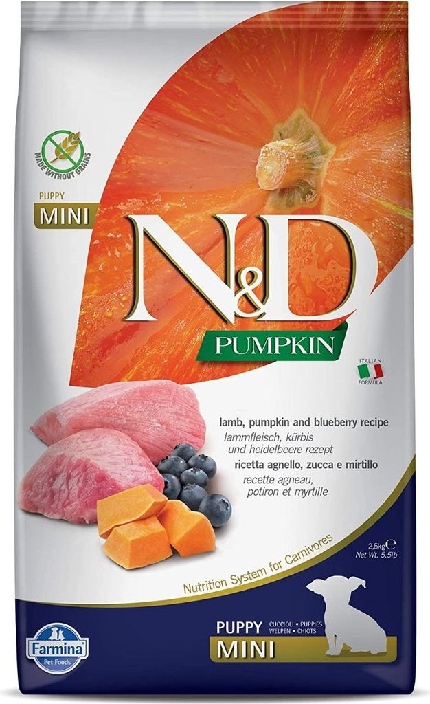Farmina N&D 2, 5kg Puppy Mini Lamm, Kürbis & Heidelbeere Obrázek produktu 