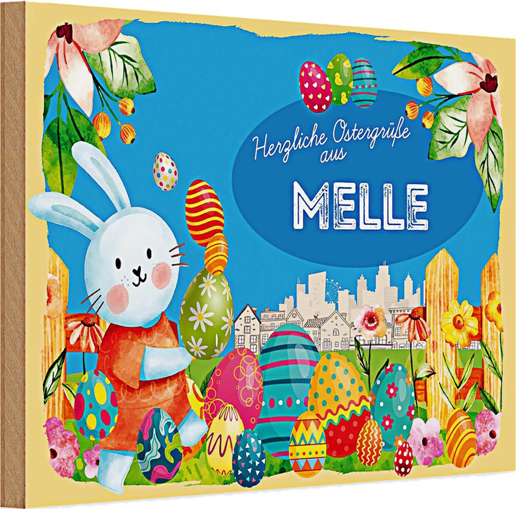 Holzschild Ostern Ostergrüße 30x20cm MELLE