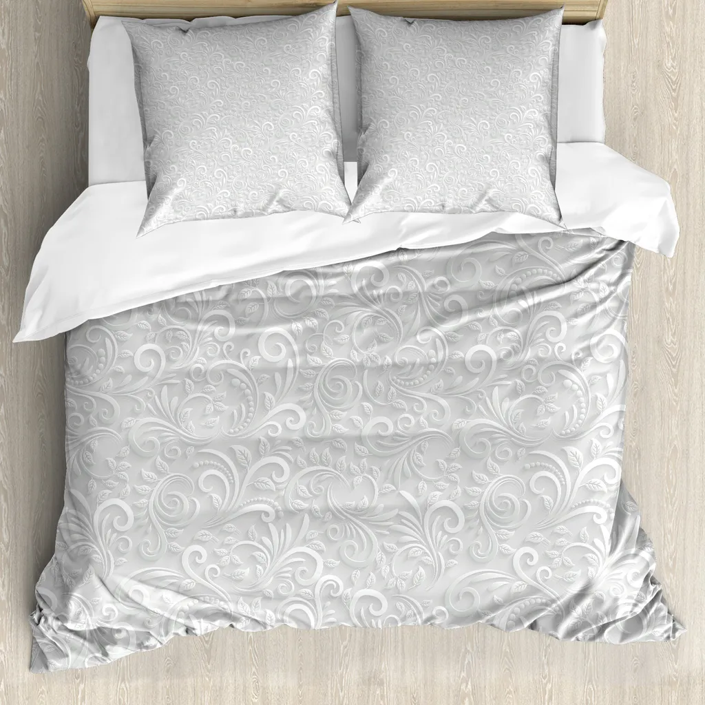 Copripiumino Anallergico ABAKUHAUS Grigio 155x220 per Famiglie